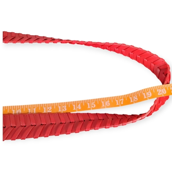 Red Braided Strap Crossbody Bag Chrome Hardware - Picture 12 of 16